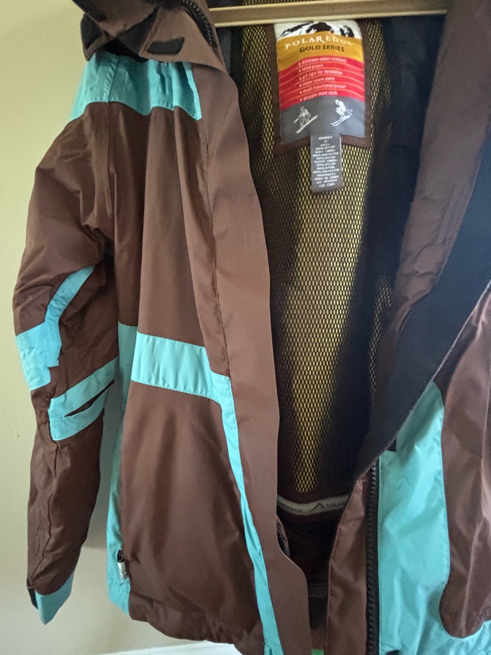 Brown & Teal Ski Jacket - Women's Snow Coat - Picture 7 of 9